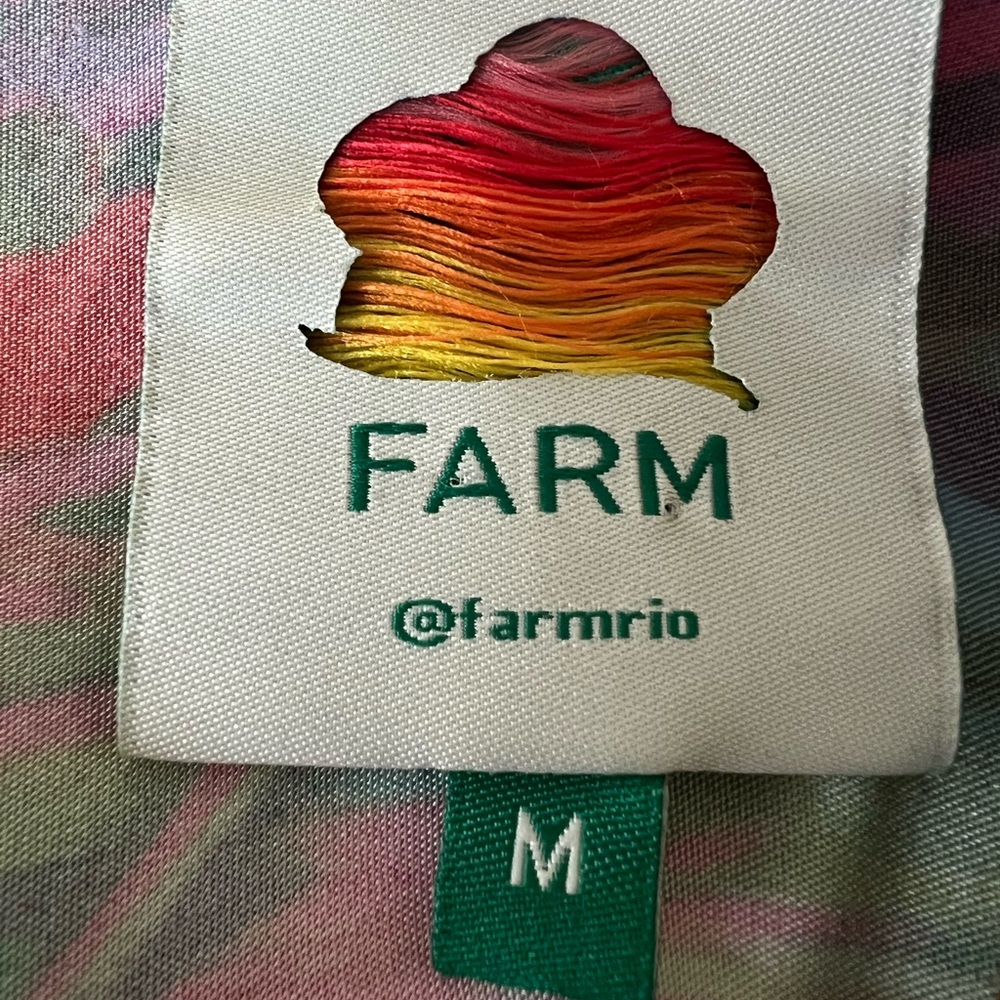 Farm Rio Size M Silk Cutout Dress - Picture 6 of 7
